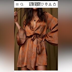 NWT 12th Tribe Gold Standard Rust kimono dress sold out online